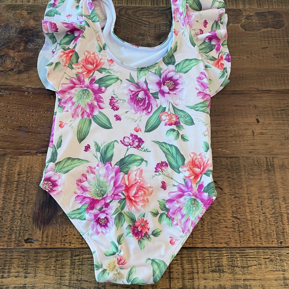 Janie and Jack floral one piece bathing suit